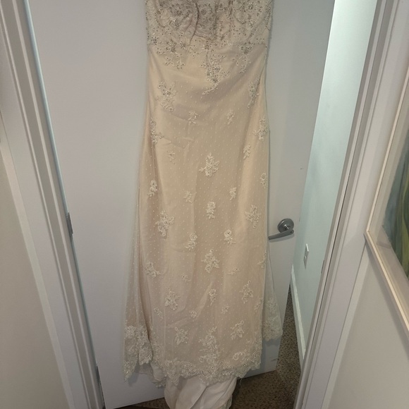 Pronovia coral Gables Wedding Dress Never used and shoes 8,5 - Picture 1 of 11
